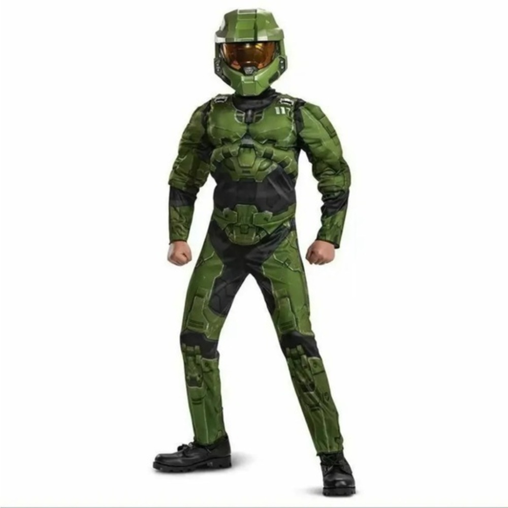 Microsoft halo Master Chief Deluxe kids  Halloween Costume Size-various